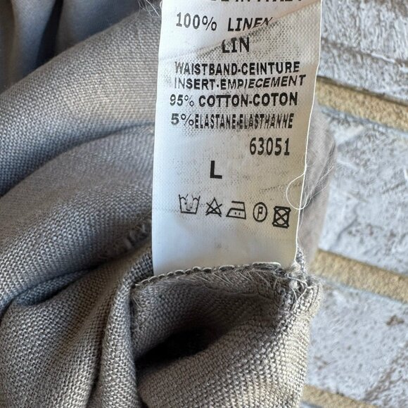 Splendid Iris Made in Italy 100% Linen Split Side Cropped Pants Women's Size L - Picture 4 of 8